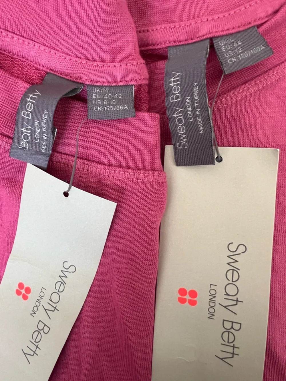 NWT Sweaty Betty After Class Crop Sweatshirt in Adventure Pink with Thumbholes - Picture 7 of 16